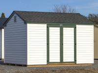 10x12 Economy Peak Storage Shed with vinyl siding for sale at Pine Creek Structures of Spring Glen